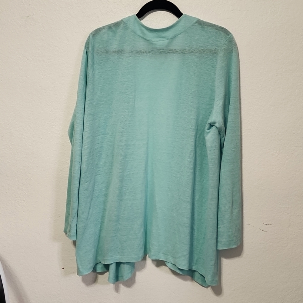 J. Jill Love Linen 100% Linen Lightweight Knit Open Front Cardigan Sz L - Picture 6 of 8